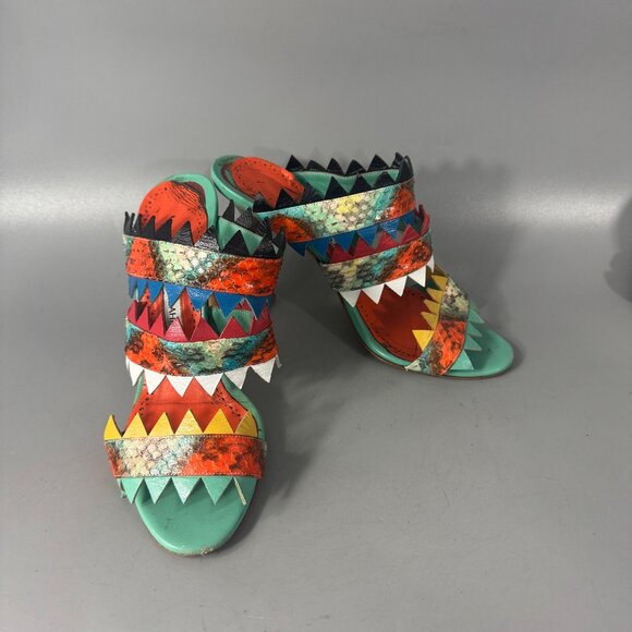 Manolo Blahnik Watersnake Arpege Sandals, Size 37 - Picture 1 of 14